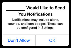 iPhone app - allow notifications