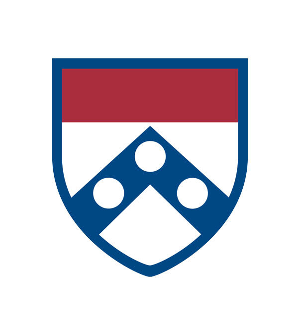 A shield with a blue border containing a blue chevron and three white discs on a white background, with a red band at the top.